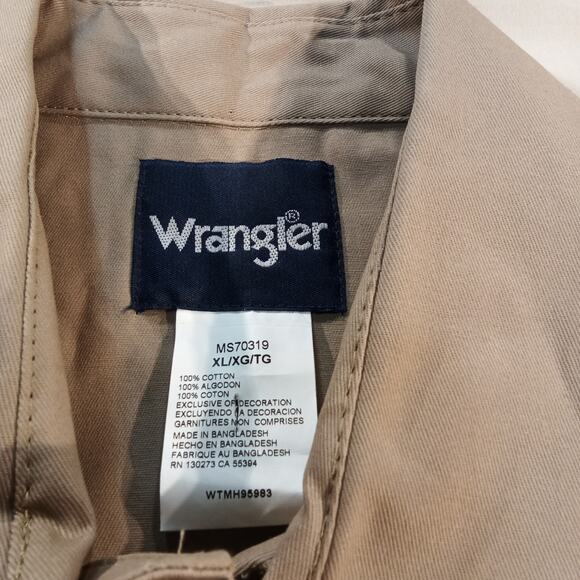 Wrangler Western Snap Shirt Men’s XL Long Sleeve Tan - Picture 6 of 7